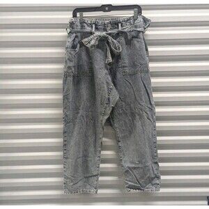 Torrid Size 12 Vintage Inspired High Rise Cotton/Linen Baggy Belted Jeans